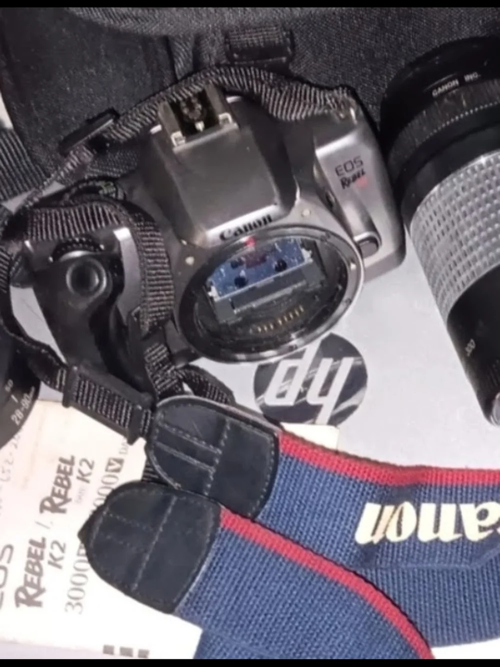 Canon DSLR Camera in Black and Silver with 28-90mm Lens